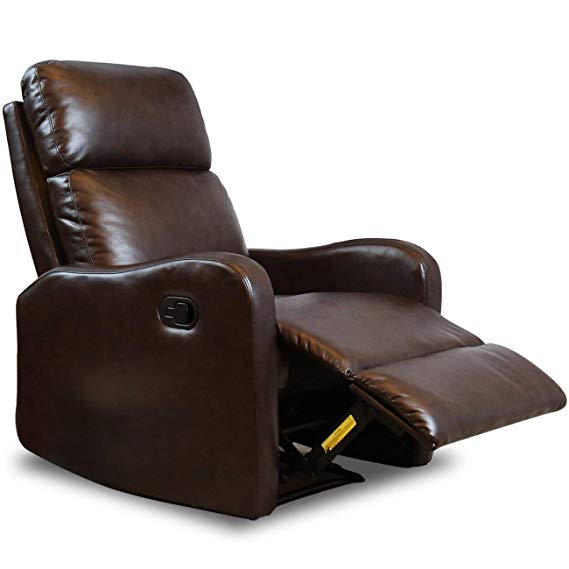 BONZY Contemporary Leather Recliner Chair