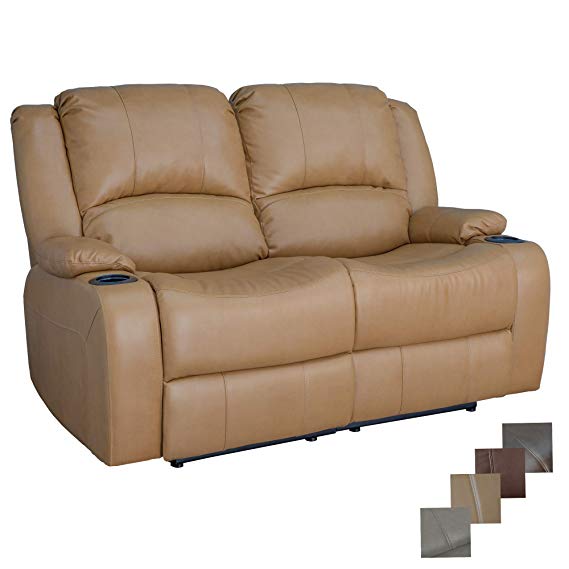 RecPro Charles 58″ Powered Double Recliner Sofa